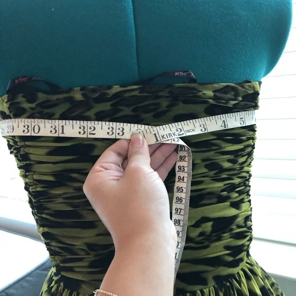 Betsey Johnson Green and Black Animal Print Mini Dress - Picture 5 of 6